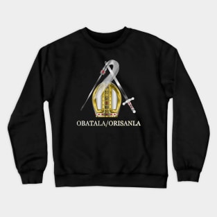 Orisha Obatala Papal Hat Silver Sword and Whisk Crewneck Sweatshirt